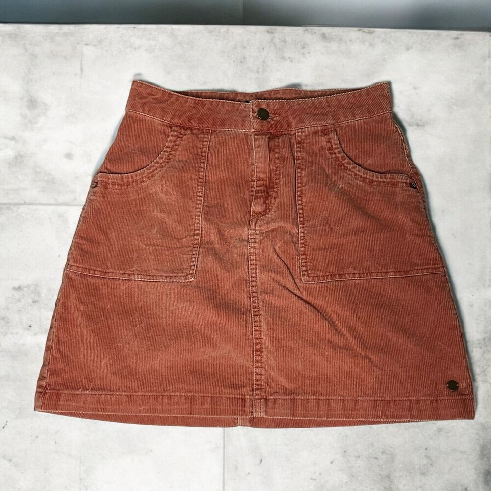 ROXY Womens Mini Skirt Size S Coral‎ Corduroy Cotton Pockets Grunge Y2K Spring
